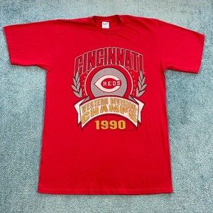 VINTAGE Cincinnati Reds 1990 Western Division Champions Shirt Large Baseball MLB